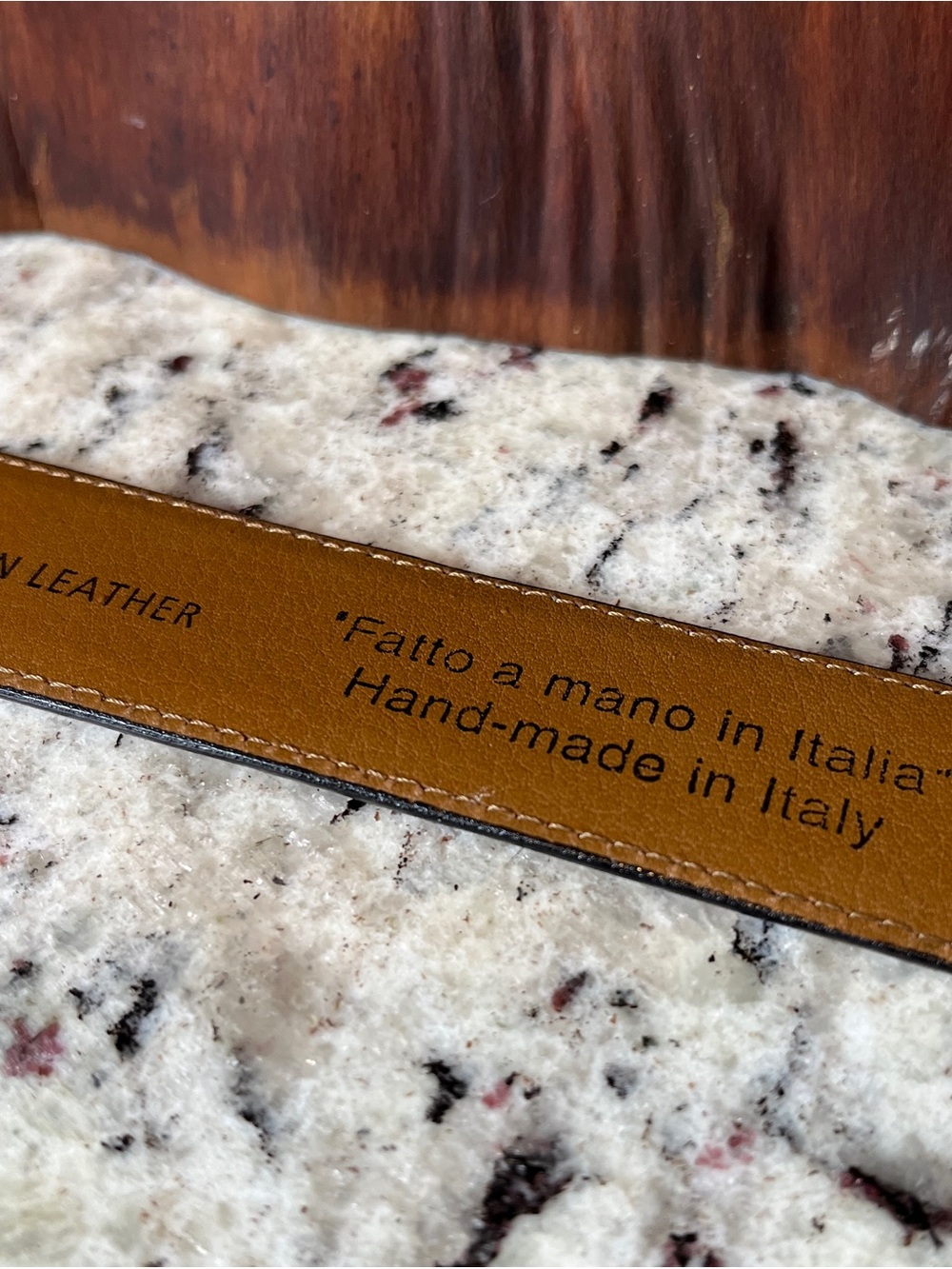 Men's Italian Leather Belt with Silver Buckle - Picture 6 of 8